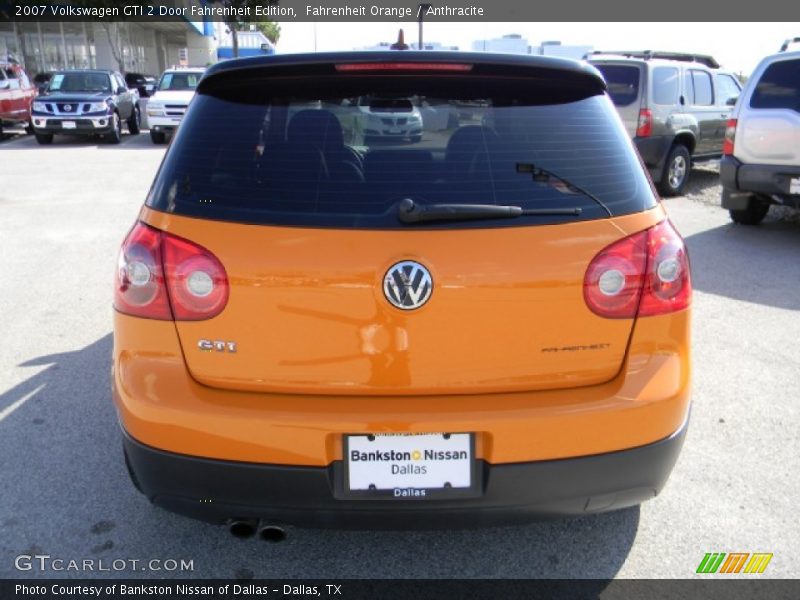 Fahrenheit Orange / Anthracite 2007 Volkswagen GTI 2 Door Fahrenheit Edition