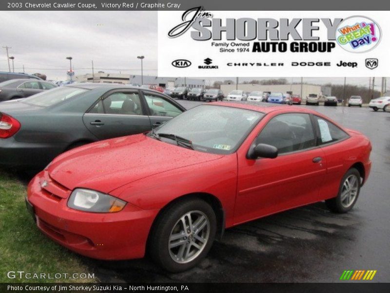 Victory Red / Graphite Gray 2003 Chevrolet Cavalier Coupe