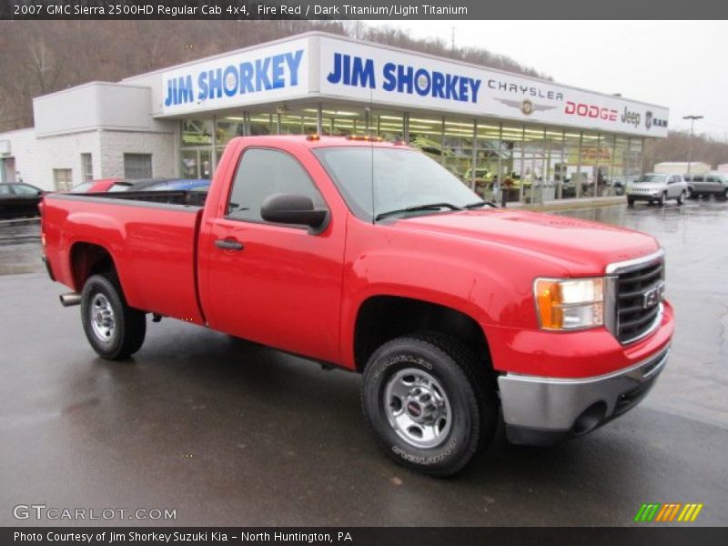 Fire Red / Dark Titanium/Light Titanium 2007 GMC Sierra 2500HD Regular Cab 4x4