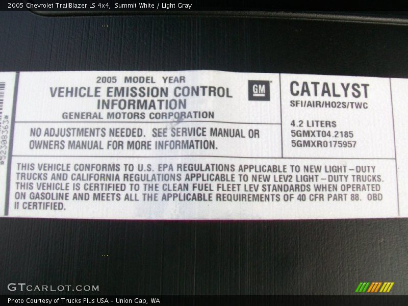 Summit White / Light Gray 2005 Chevrolet TrailBlazer LS 4x4