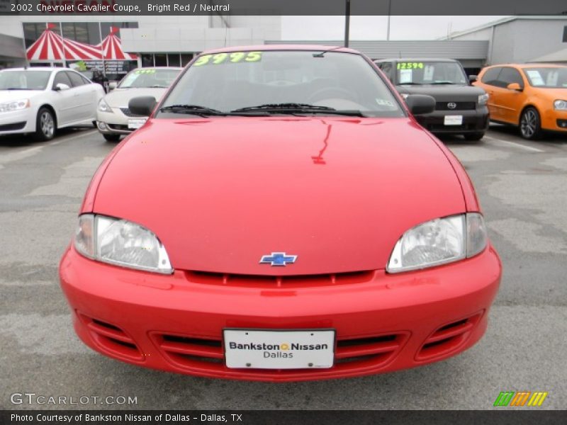Bright Red / Neutral 2002 Chevrolet Cavalier Coupe