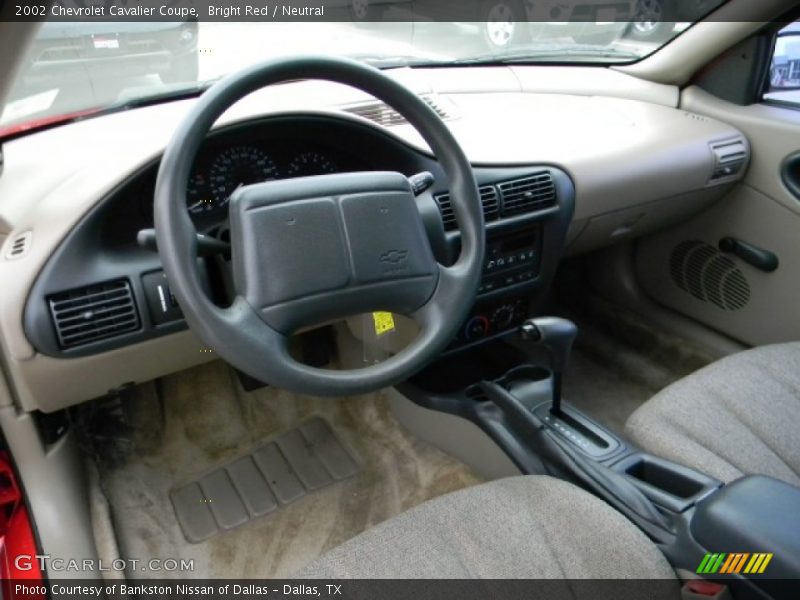 Bright Red / Neutral 2002 Chevrolet Cavalier Coupe