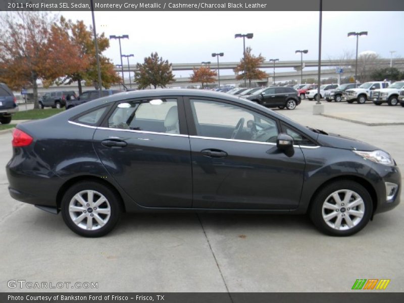 Monterey Grey Metallic / Cashmere/Charcoal Black Leather 2011 Ford Fiesta SEL Sedan