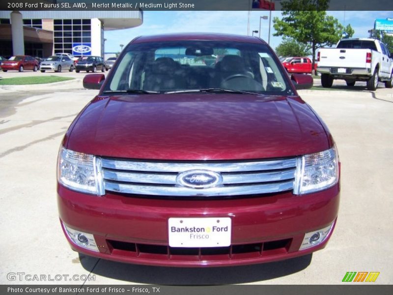 Merlot Metallic / Medium Light Stone 2008 Ford Taurus SEL AWD