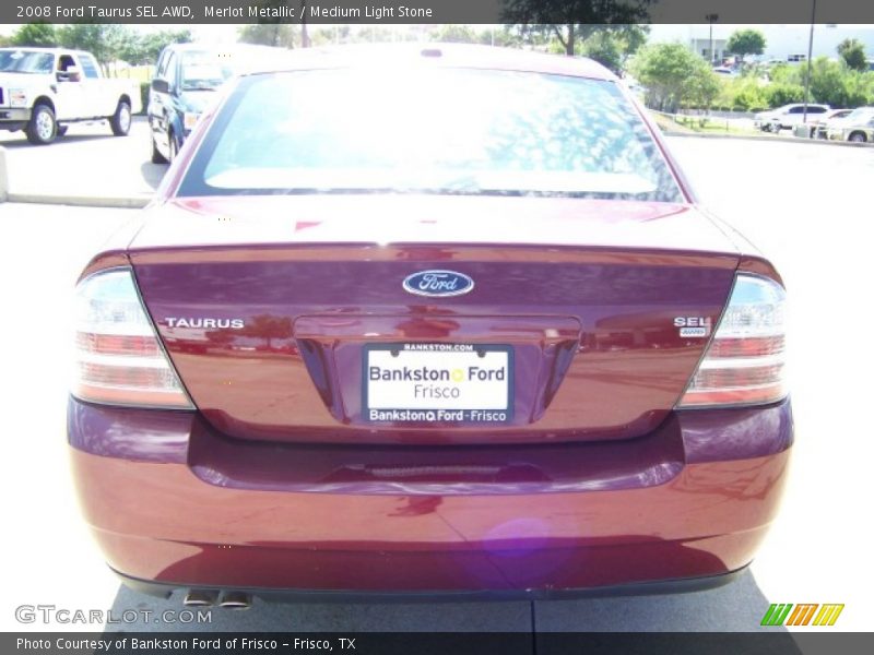 Merlot Metallic / Medium Light Stone 2008 Ford Taurus SEL AWD