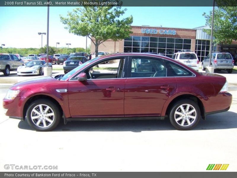 Merlot Metallic / Medium Light Stone 2008 Ford Taurus SEL AWD