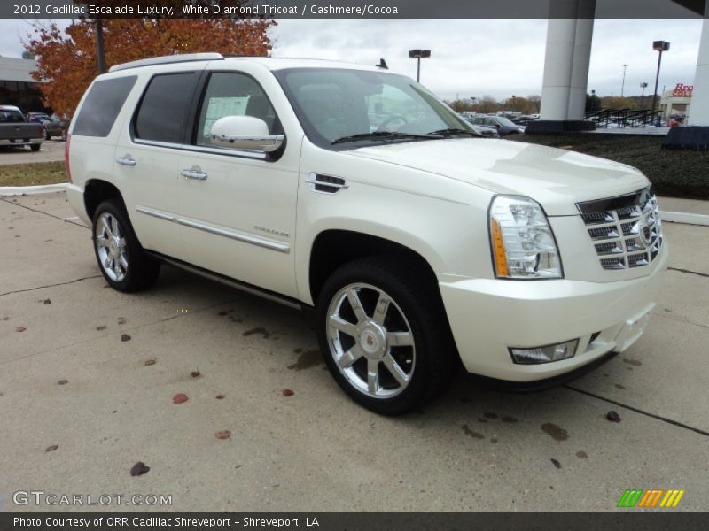 White Diamond Tricoat / Cashmere/Cocoa 2012 Cadillac Escalade Luxury