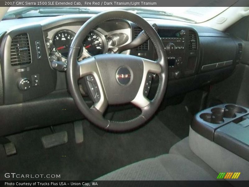 Fire Red / Dark Titanium/Light Titanium 2007 GMC Sierra 1500 SLE Extended Cab