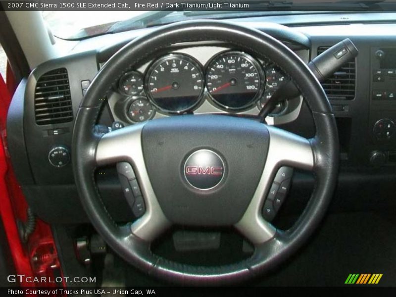 Fire Red / Dark Titanium/Light Titanium 2007 GMC Sierra 1500 SLE Extended Cab