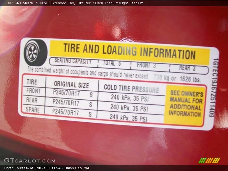 Fire Red / Dark Titanium/Light Titanium 2007 GMC Sierra 1500 SLE Extended Cab