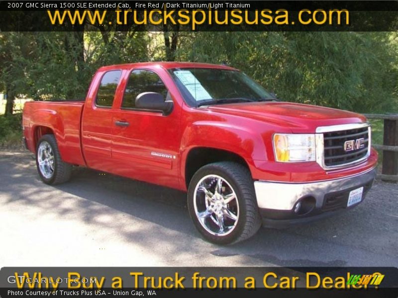 Fire Red / Dark Titanium/Light Titanium 2007 GMC Sierra 1500 SLE Extended Cab
