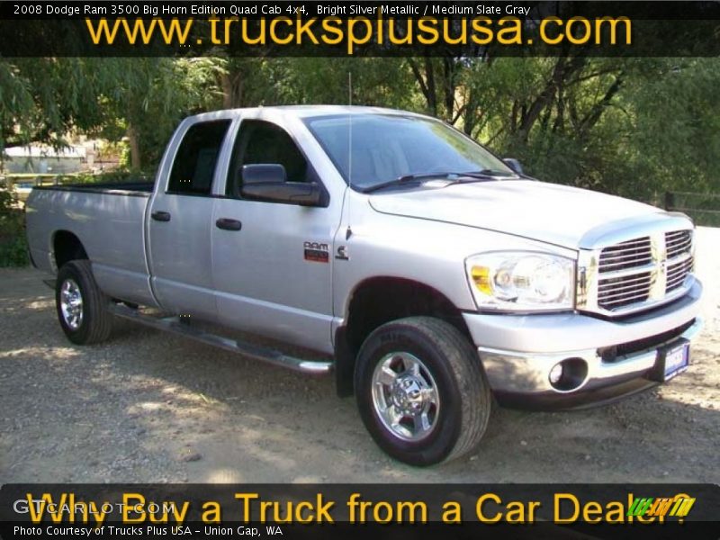 Bright Silver Metallic / Medium Slate Gray 2008 Dodge Ram 3500 Big Horn Edition Quad Cab 4x4