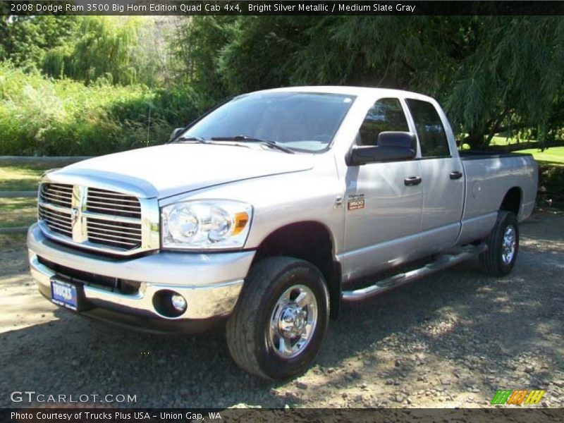 Bright Silver Metallic / Medium Slate Gray 2008 Dodge Ram 3500 Big Horn Edition Quad Cab 4x4