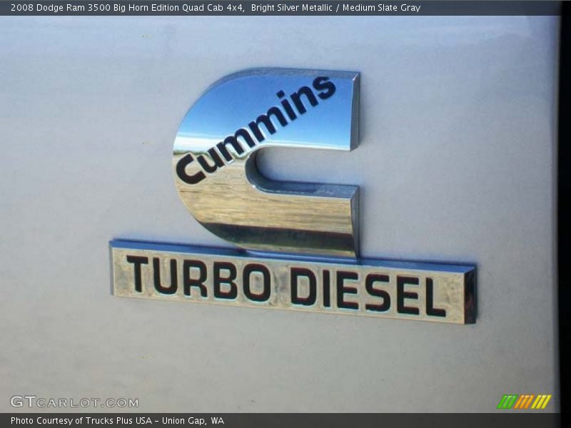 Bright Silver Metallic / Medium Slate Gray 2008 Dodge Ram 3500 Big Horn Edition Quad Cab 4x4