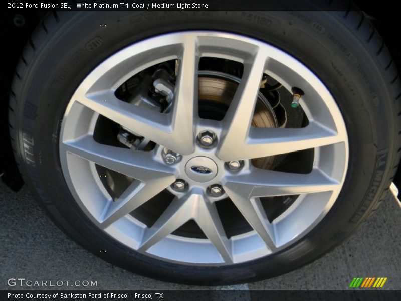 White Platinum Tri-Coat / Medium Light Stone 2012 Ford Fusion SEL