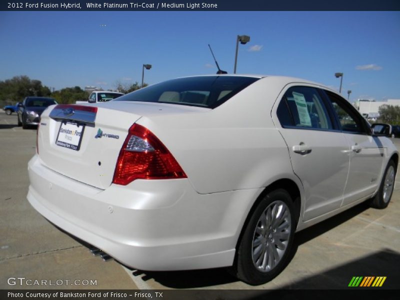 White Platinum Tri-Coat / Medium Light Stone 2012 Ford Fusion Hybrid