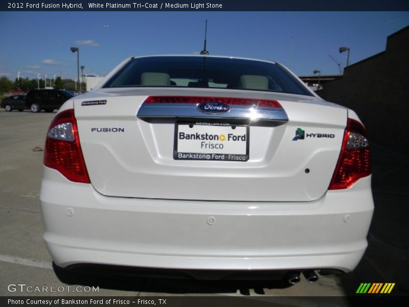 White Platinum Tri-Coat / Medium Light Stone 2012 Ford Fusion Hybrid