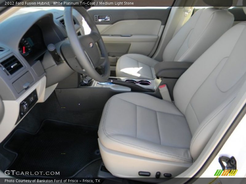 White Platinum Tri-Coat / Medium Light Stone 2012 Ford Fusion Hybrid