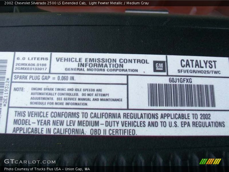 Light Pewter Metallic / Medium Gray 2002 Chevrolet Silverado 2500 LS Extended Cab