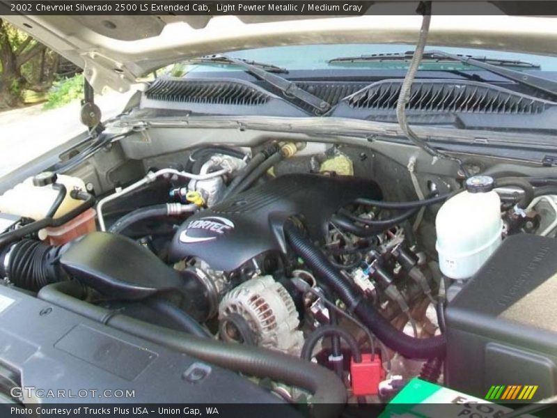 Light Pewter Metallic / Medium Gray 2002 Chevrolet Silverado 2500 LS Extended Cab