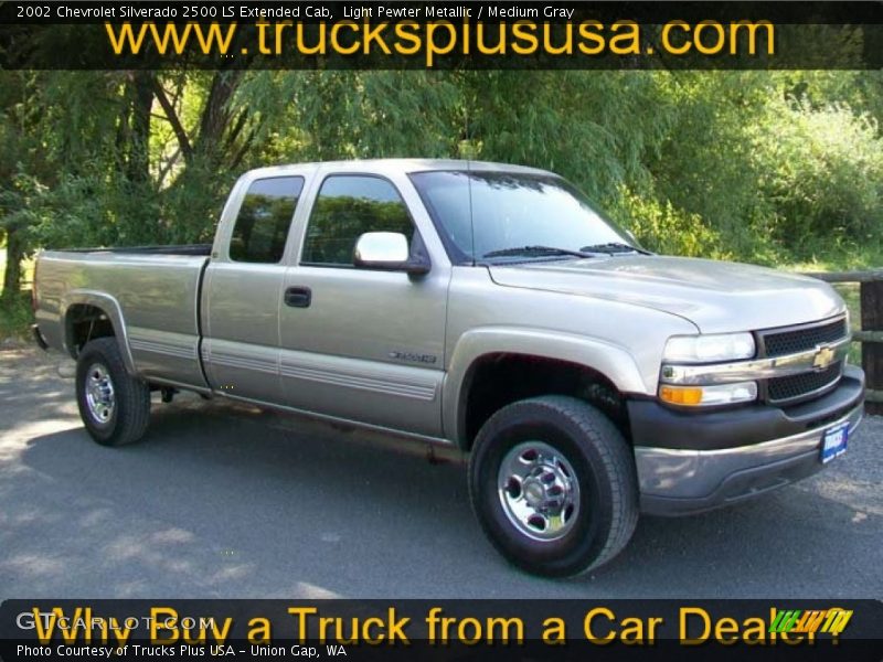 Light Pewter Metallic / Medium Gray 2002 Chevrolet Silverado 2500 LS Extended Cab