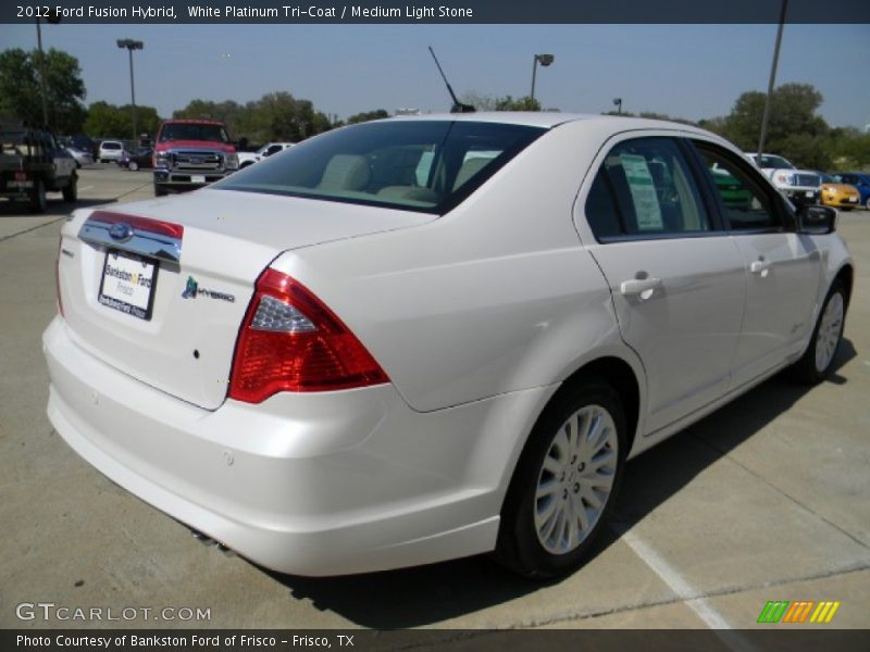 White Platinum Tri-Coat / Medium Light Stone 2012 Ford Fusion Hybrid