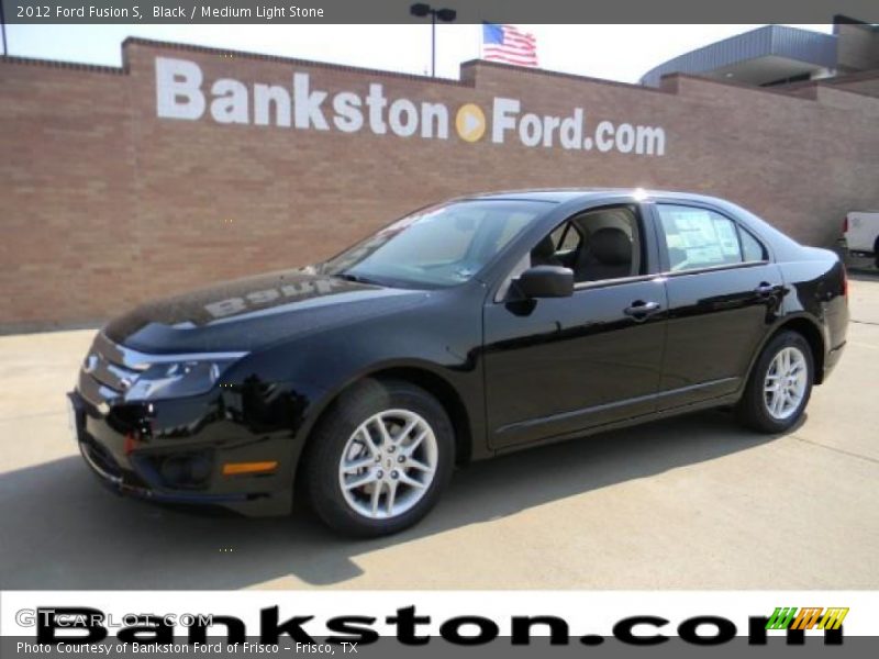 Black / Medium Light Stone 2012 Ford Fusion S