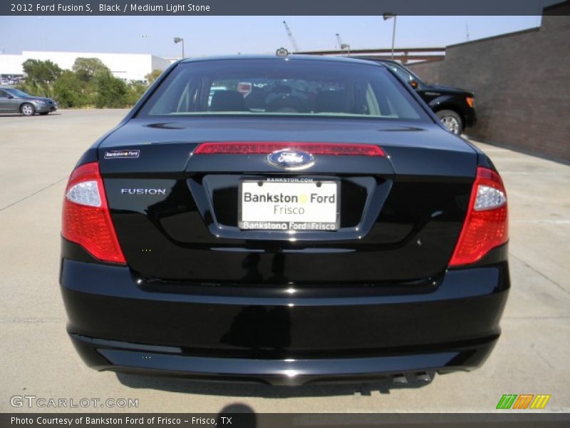 Black / Medium Light Stone 2012 Ford Fusion S