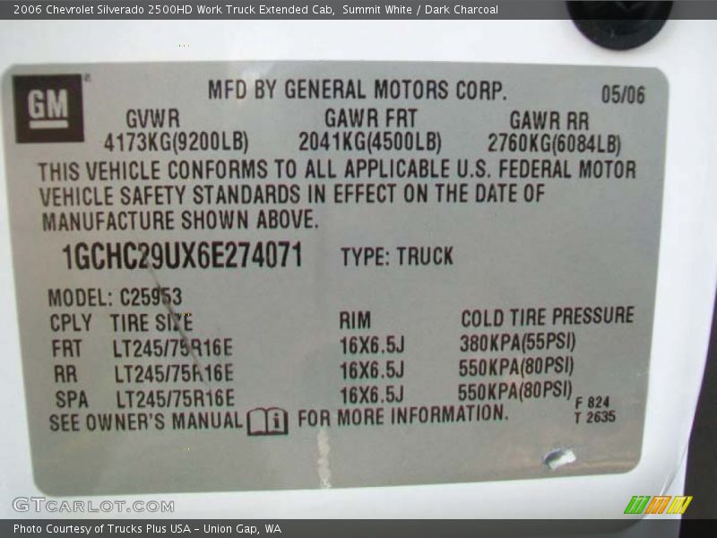 Summit White / Dark Charcoal 2006 Chevrolet Silverado 2500HD Work Truck Extended Cab
