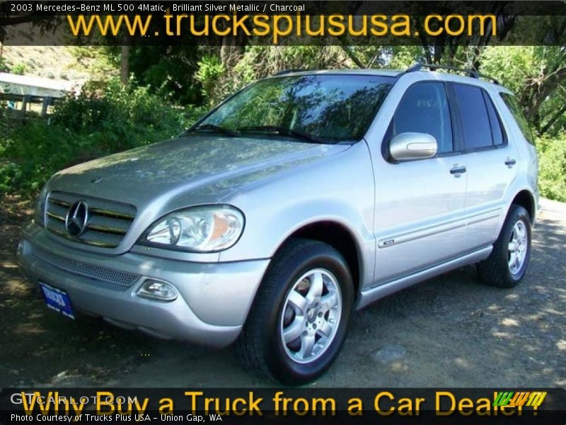 Brilliant Silver Metallic / Charcoal 2003 Mercedes-Benz ML 500 4Matic