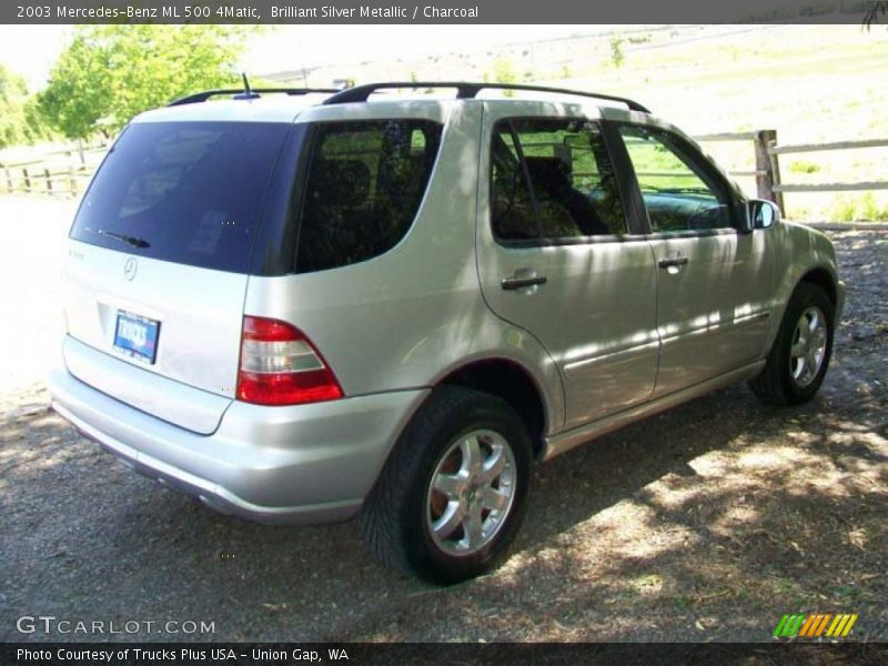 Brilliant Silver Metallic / Charcoal 2003 Mercedes-Benz ML 500 4Matic