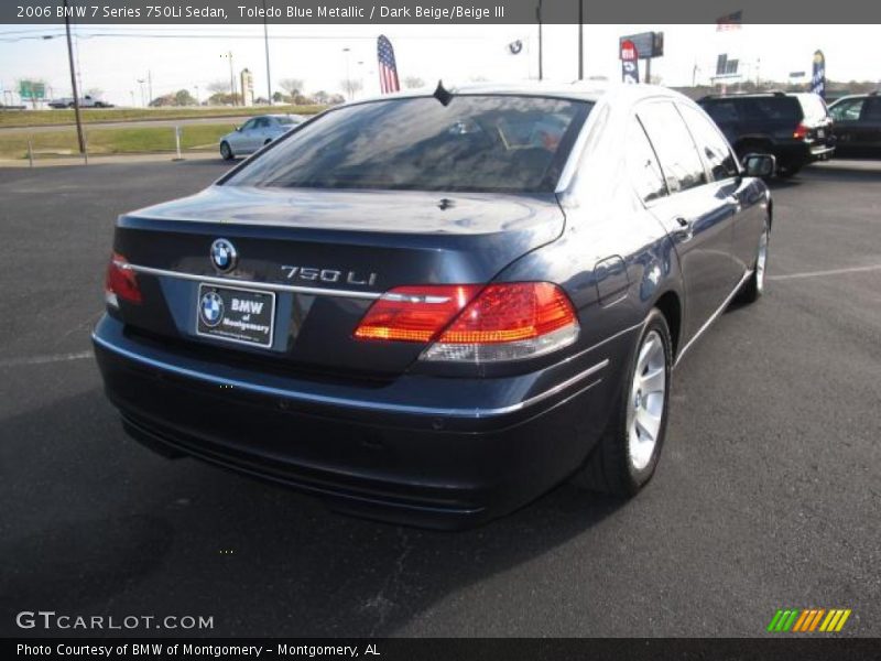 Toledo Blue Metallic / Dark Beige/Beige III 2006 BMW 7 Series 750Li Sedan