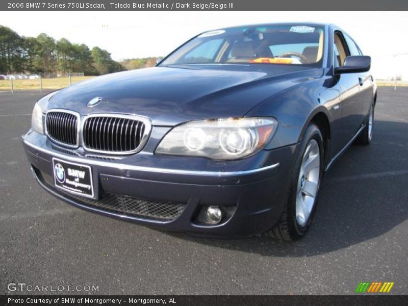Toledo Blue Metallic / Dark Beige/Beige III 2006 BMW 7 Series 750Li Sedan