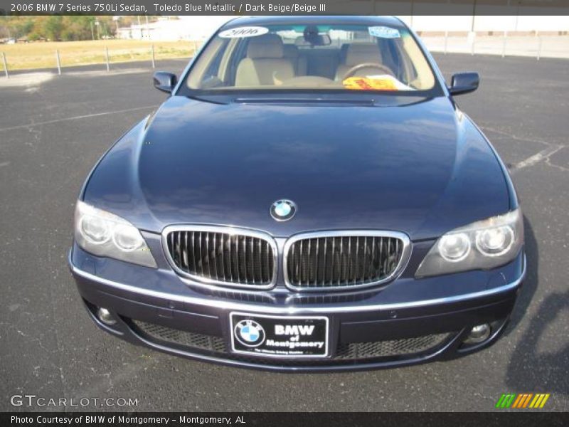 Toledo Blue Metallic / Dark Beige/Beige III 2006 BMW 7 Series 750Li Sedan