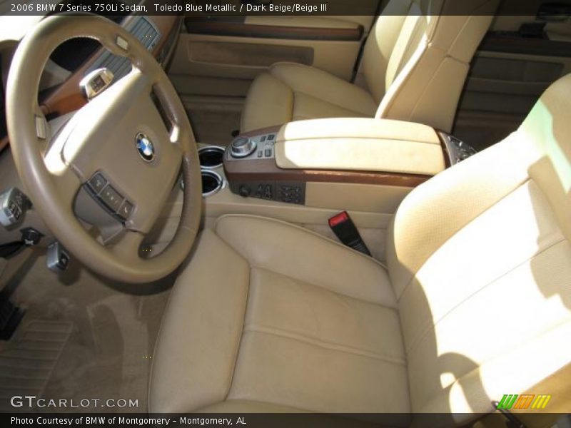 Toledo Blue Metallic / Dark Beige/Beige III 2006 BMW 7 Series 750Li Sedan