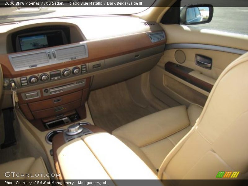 Toledo Blue Metallic / Dark Beige/Beige III 2006 BMW 7 Series 750Li Sedan