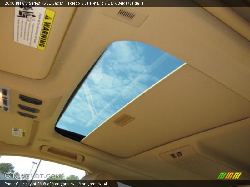 Toledo Blue Metallic / Dark Beige/Beige III 2006 BMW 7 Series 750Li Sedan