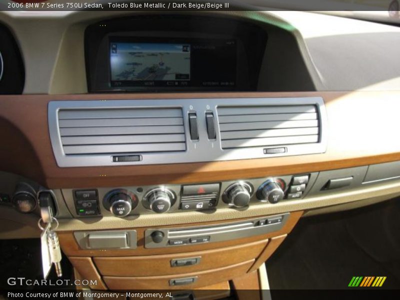 Toledo Blue Metallic / Dark Beige/Beige III 2006 BMW 7 Series 750Li Sedan