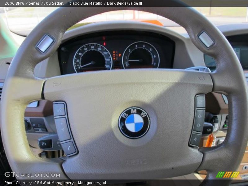 Toledo Blue Metallic / Dark Beige/Beige III 2006 BMW 7 Series 750Li Sedan