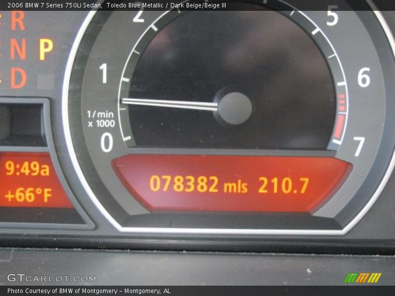 Toledo Blue Metallic / Dark Beige/Beige III 2006 BMW 7 Series 750Li Sedan