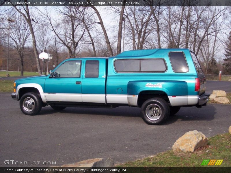 Bright Teal Metallic / Gray 1994 Chevrolet C/K 3500 Extended Cab 4x4 Dually