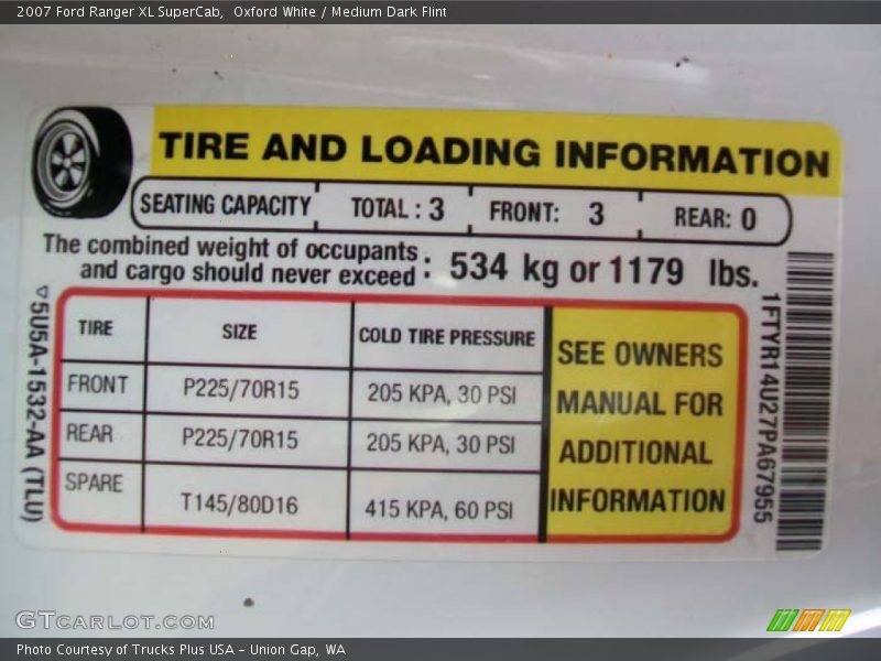 Oxford White / Medium Dark Flint 2007 Ford Ranger XL SuperCab