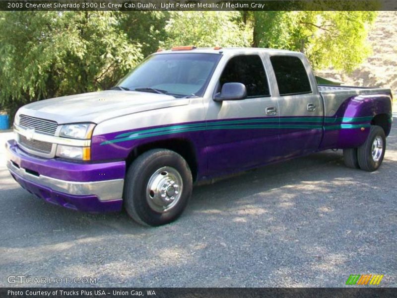 Light Pewter Metallic / Medium Gray 2003 Chevrolet Silverado 3500 LS Crew Cab Dually