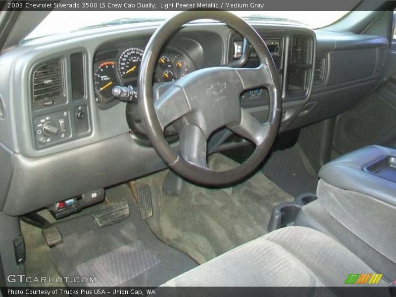 Light Pewter Metallic / Medium Gray 2003 Chevrolet Silverado 3500 LS Crew Cab Dually
