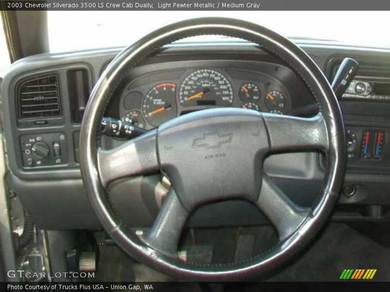 Light Pewter Metallic / Medium Gray 2003 Chevrolet Silverado 3500 LS Crew Cab Dually