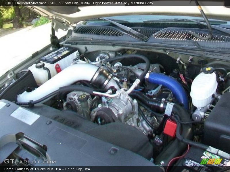 Light Pewter Metallic / Medium Gray 2003 Chevrolet Silverado 3500 LS Crew Cab Dually
