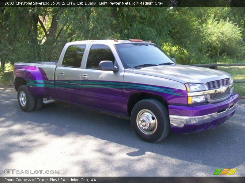 Light Pewter Metallic / Medium Gray 2003 Chevrolet Silverado 3500 LS Crew Cab Dually