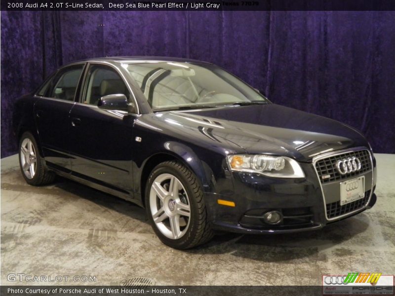 Deep Sea Blue Pearl Effect / Light Gray 2008 Audi A4 2.0T S-Line Sedan