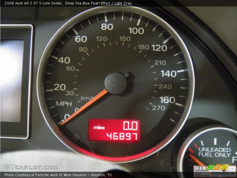 Deep Sea Blue Pearl Effect / Light Gray 2008 Audi A4 2.0T S-Line Sedan
