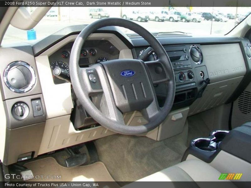 Dark Stone Metallic / Medium Stone 2008 Ford F250 Super Duty XLT Crew Cab